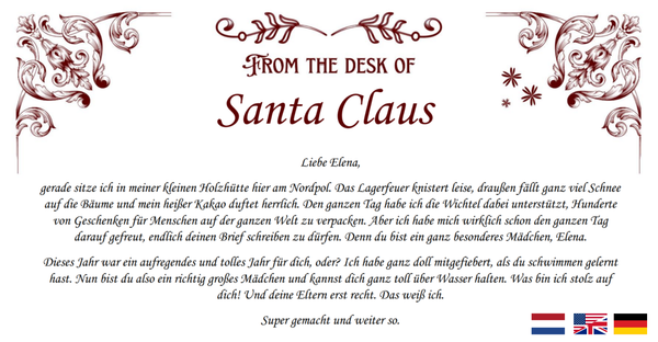 100% personal: Mail from Santa Claus